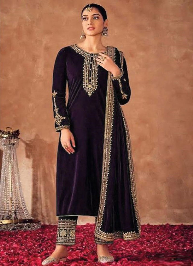 Deepsy Velvet 23 Velvet Embroidery Wedding Salwar Suits

